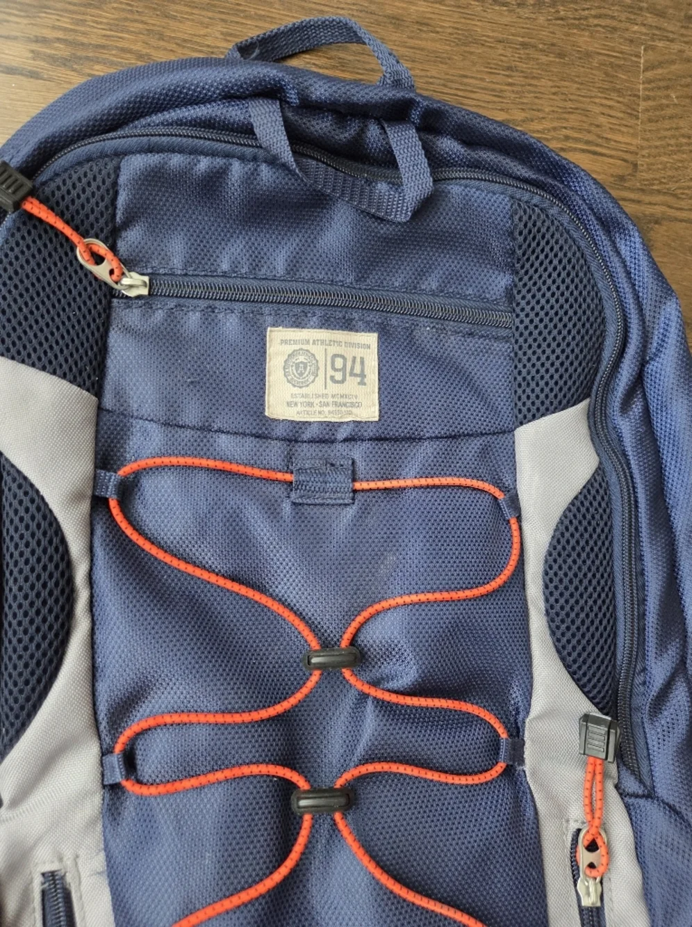 Old Navy Backpack Navy Blue with Orange Accents